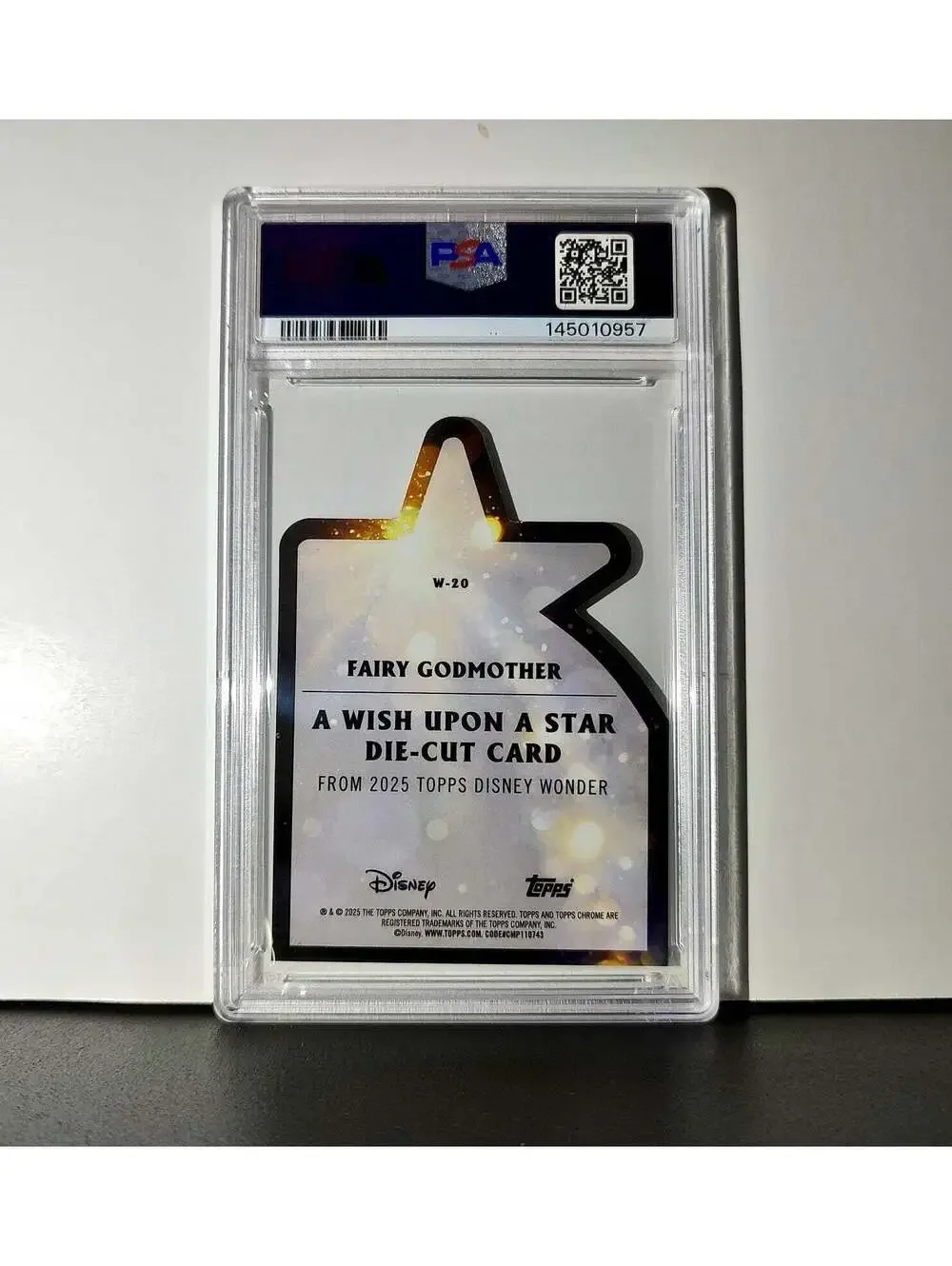 Fairy Godmother 2025 Topps Chrome Disney #W-20 Wish Upon A Star Die Cut PSA 9